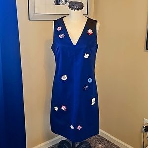 Embellished navy sheath shift dress Nicole Miller 8